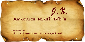 Jurkovics Nikétás névjegykártya